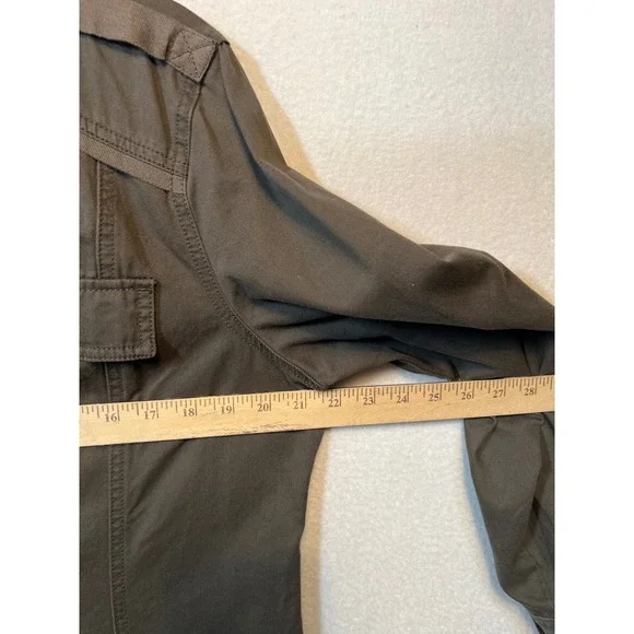 Dressbarn Utility Jacket Military Style Button Front Olive Green Size L - Picture 5 of 10